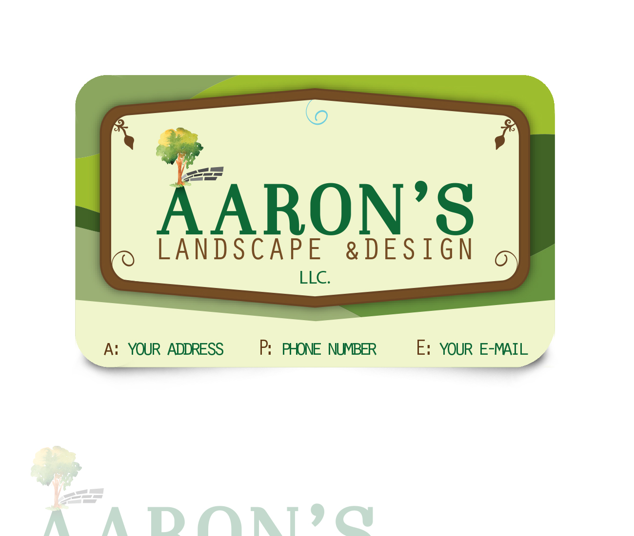 Business Card Design by klajdesign for Aaron's Landscape and Design LLC  | Design #18007357