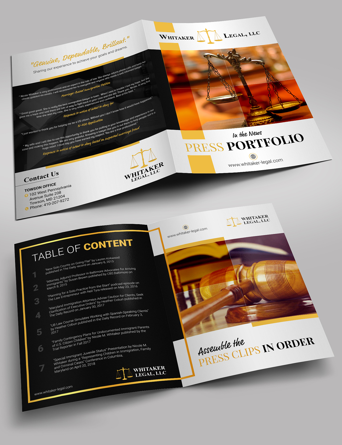 Catalogue Design by SAI DESIGNS for Whitaker Legal, LLC | Design #18027621