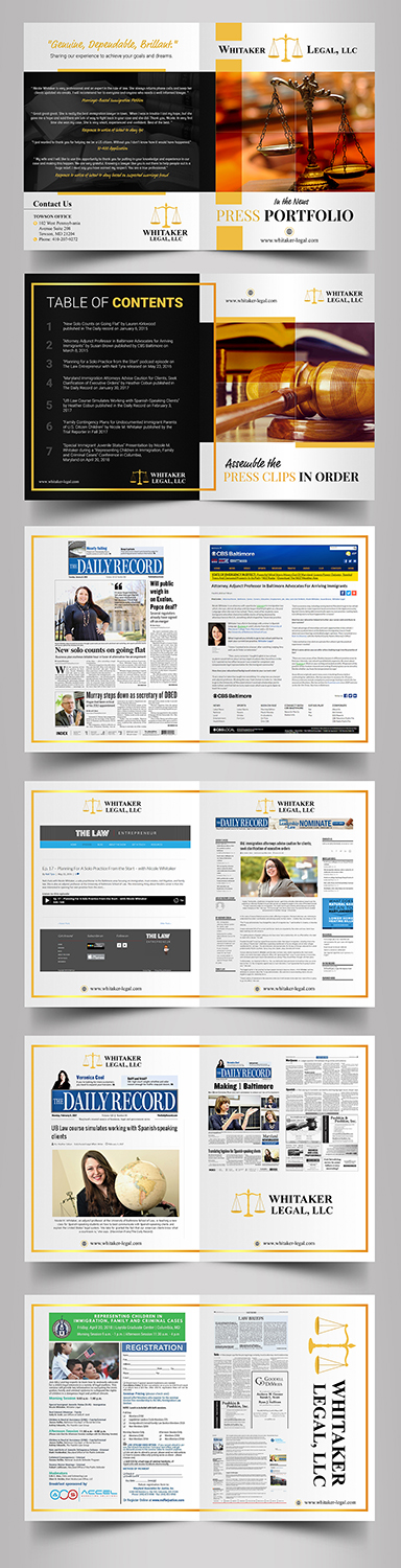 Design de Catalogue par SAI DESIGNS pour Whitaker Legal, LLC | Design #18084171