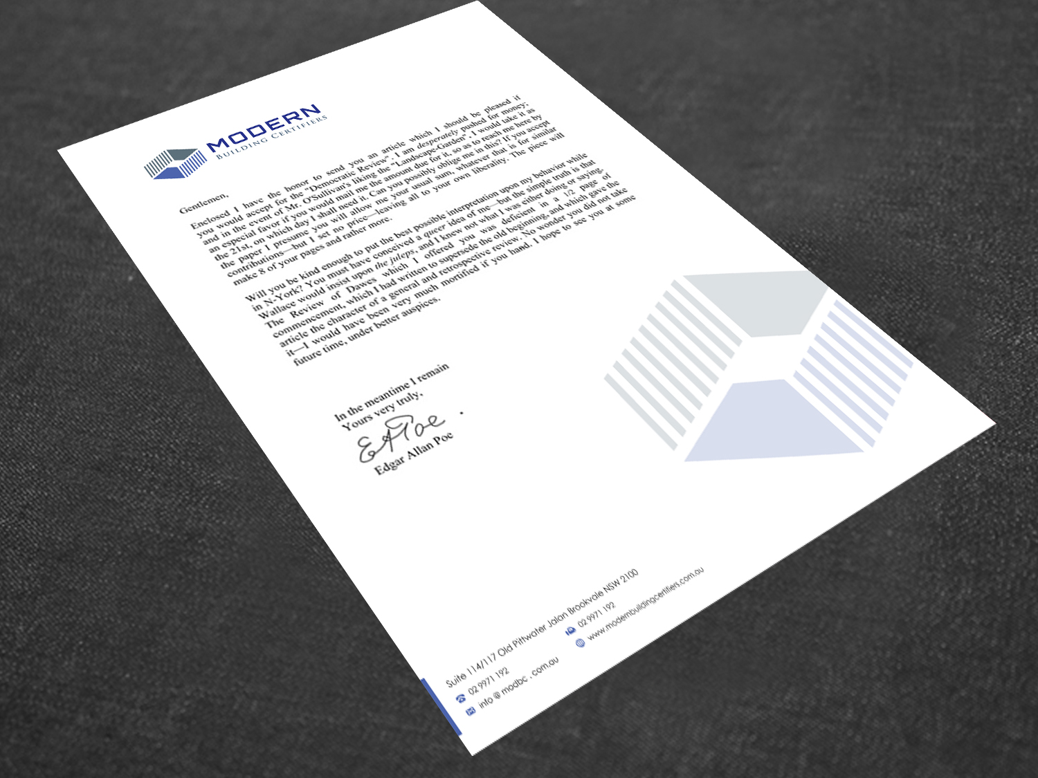Letterhead Design by sandyago for Modern Building Certifiers | Design #2787802