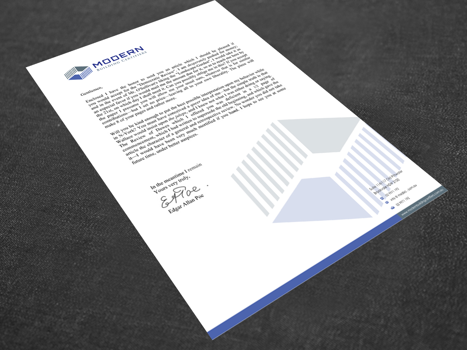 Letterhead Design by sandyago for Modern Building Certifiers | Design #2787879