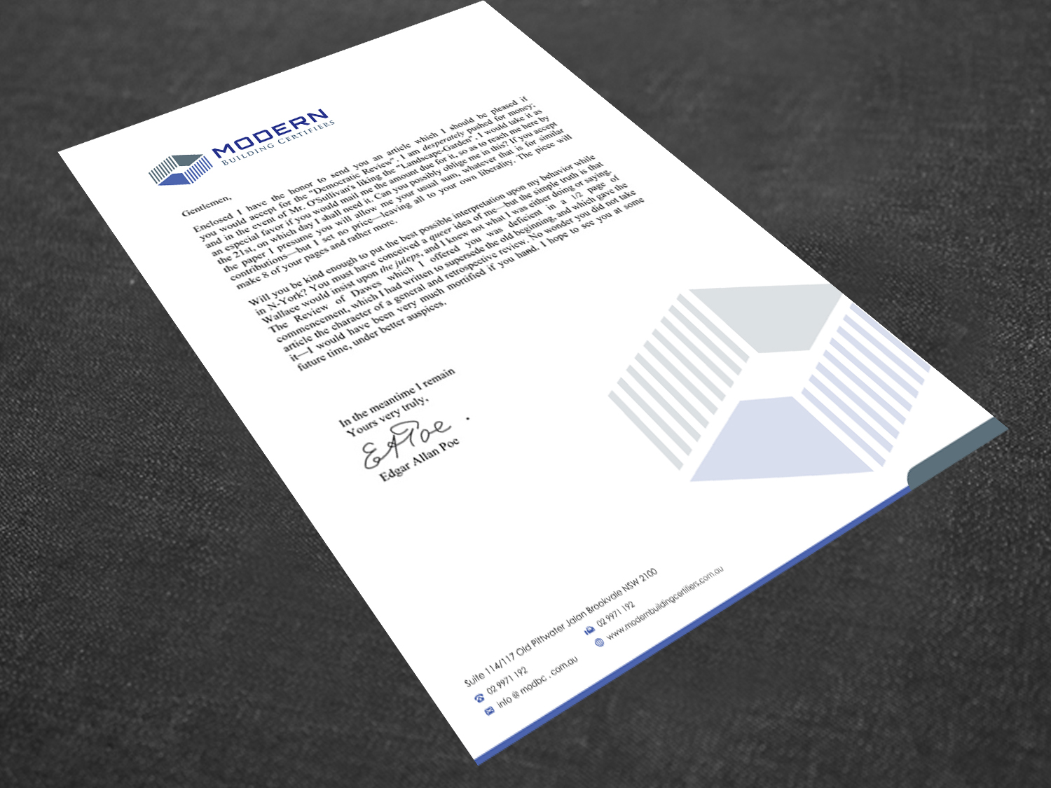 Letterhead Design by sandyago for Modern Building Certifiers | Design #2787911
