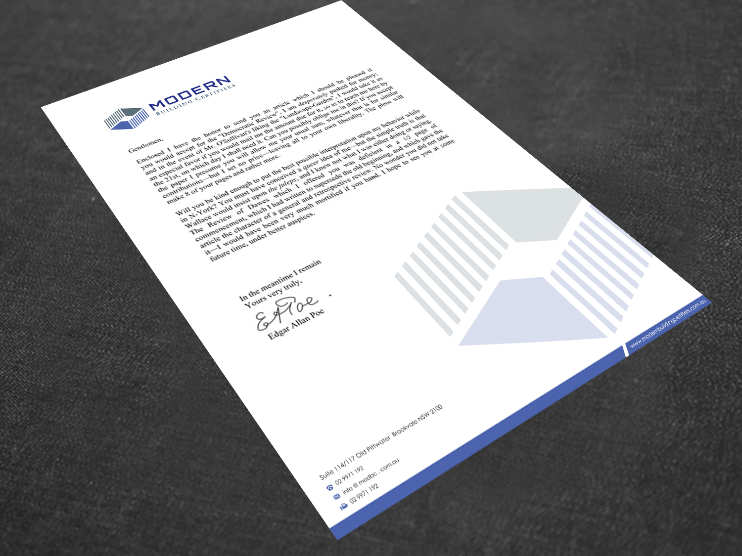 Letterhead Design by sandyago for Modern Building Certifiers | Design #2787947