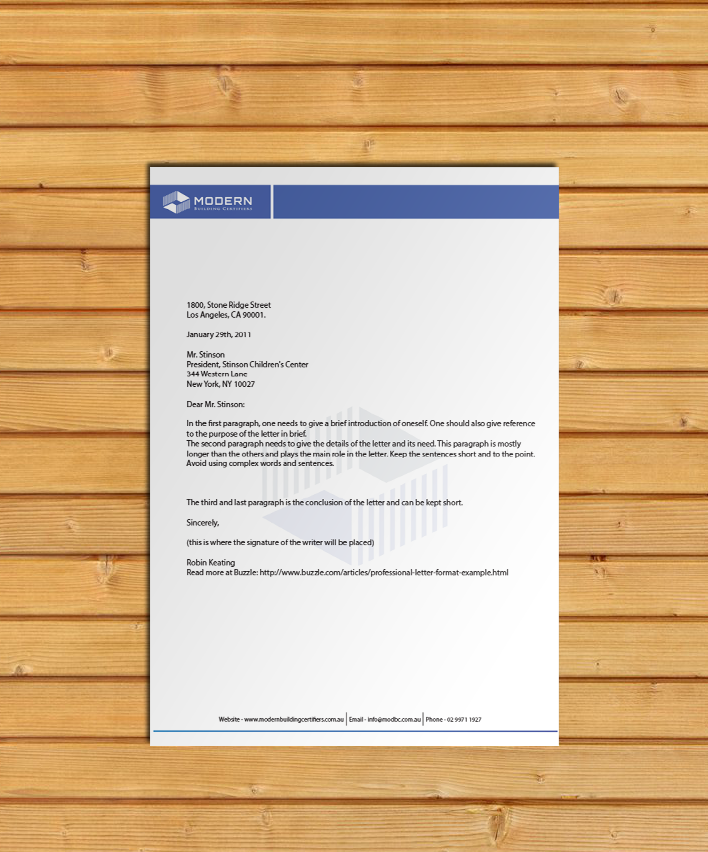 Diseño de Membrete por nafizrahat para Modern Building Certifiers | Diseño #2783761