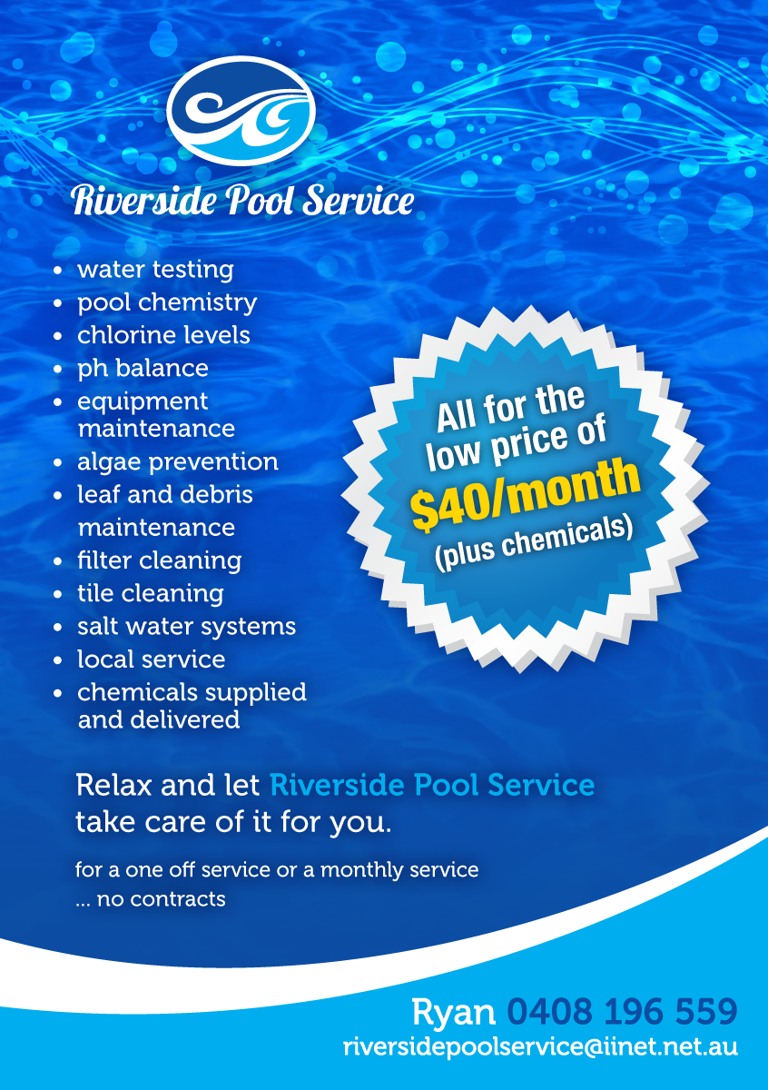 Serious, Modern, Pool Service Flyer Design for a Company by CharlotteJ