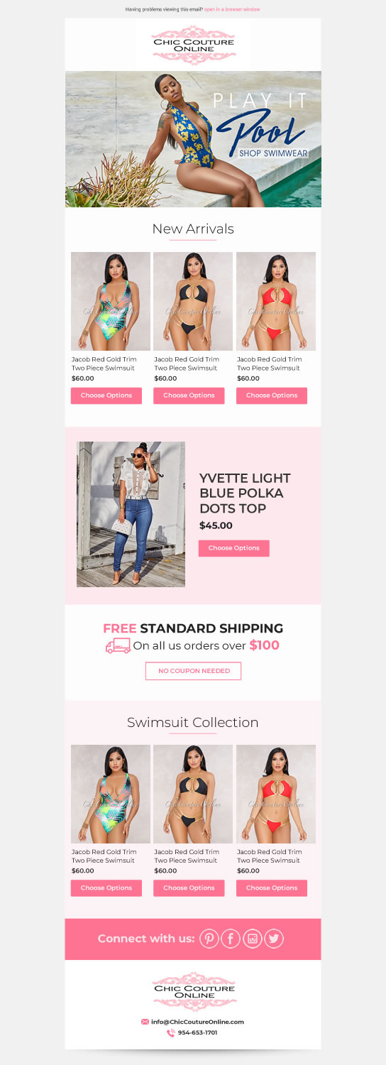 Email Marketing Design by karina Bertarione for Chic Couture Online | Design #17986887