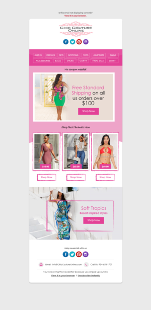 E-Mail Marketing-Design von Dabashes Adhikery für Chic Couture Online | Design: #17997711