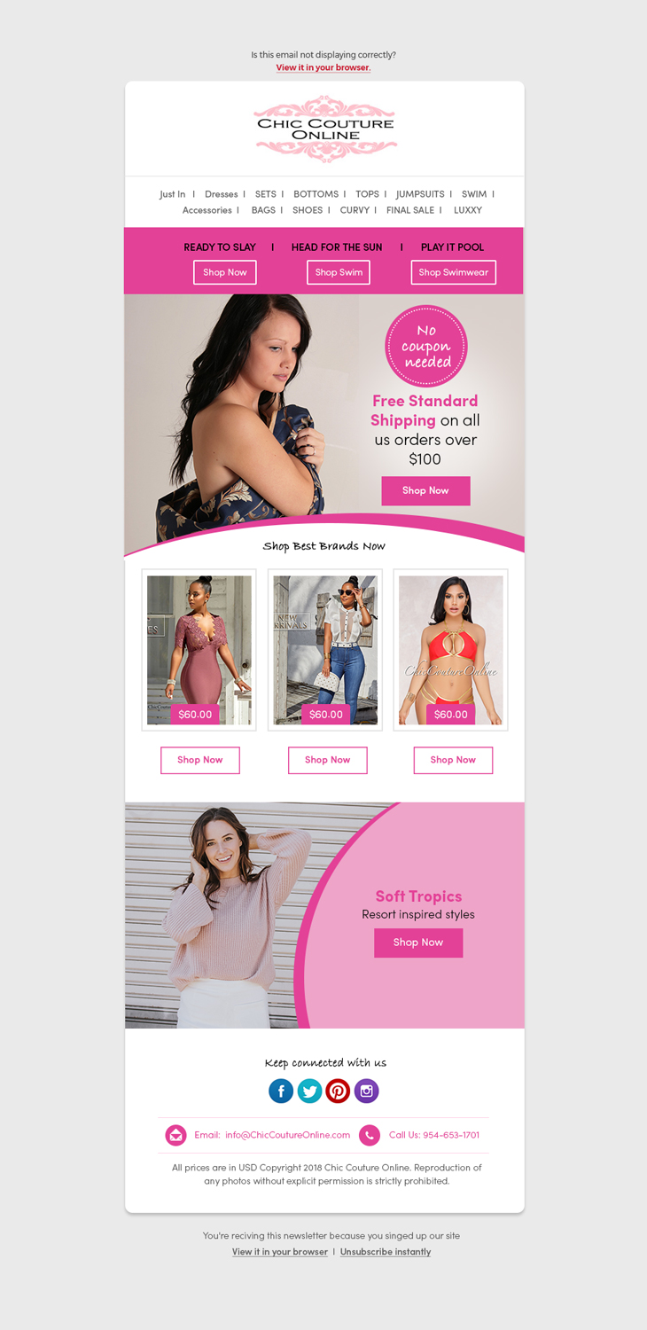 Email Marketing Design by Dabashes Adhikery for Chic Couture Online | Design #18017743