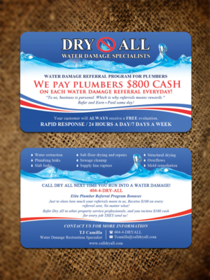 Plumber referral program cards | Diseño de Tarjeta de Presentación por Sandaruwan