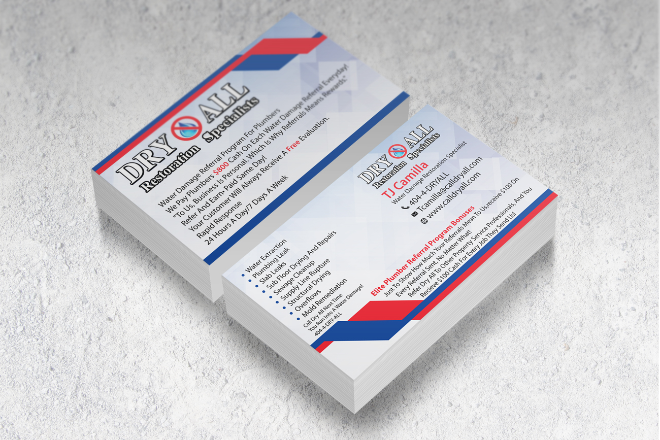 elegant playful business card design for courtneys by black plumber referral flyer