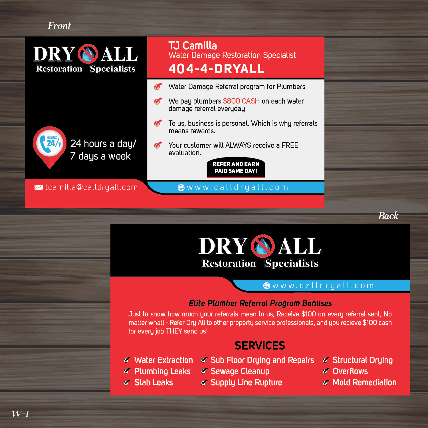 elegant playful it company business card design for courtneys by plumber referral flyer
