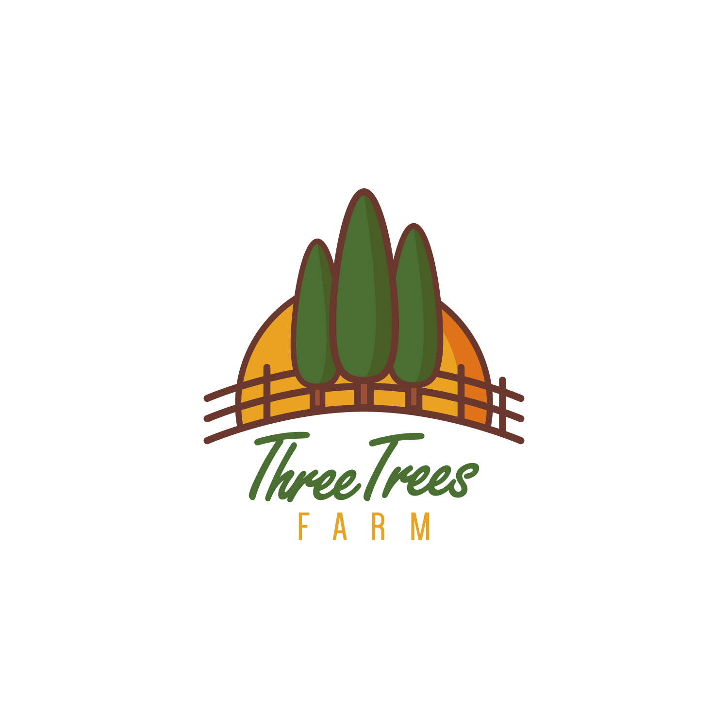 Logo Design by Daniel Harvel Ivano for Three Trees Farm | Design #17970086