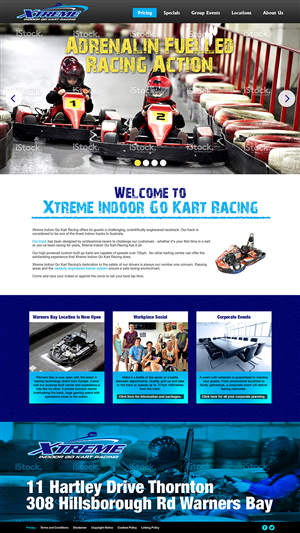 Web Design by Latest Design Ideas for Xtreme Indoor Go Kart Racing Pty Ltd | Design: #2896520