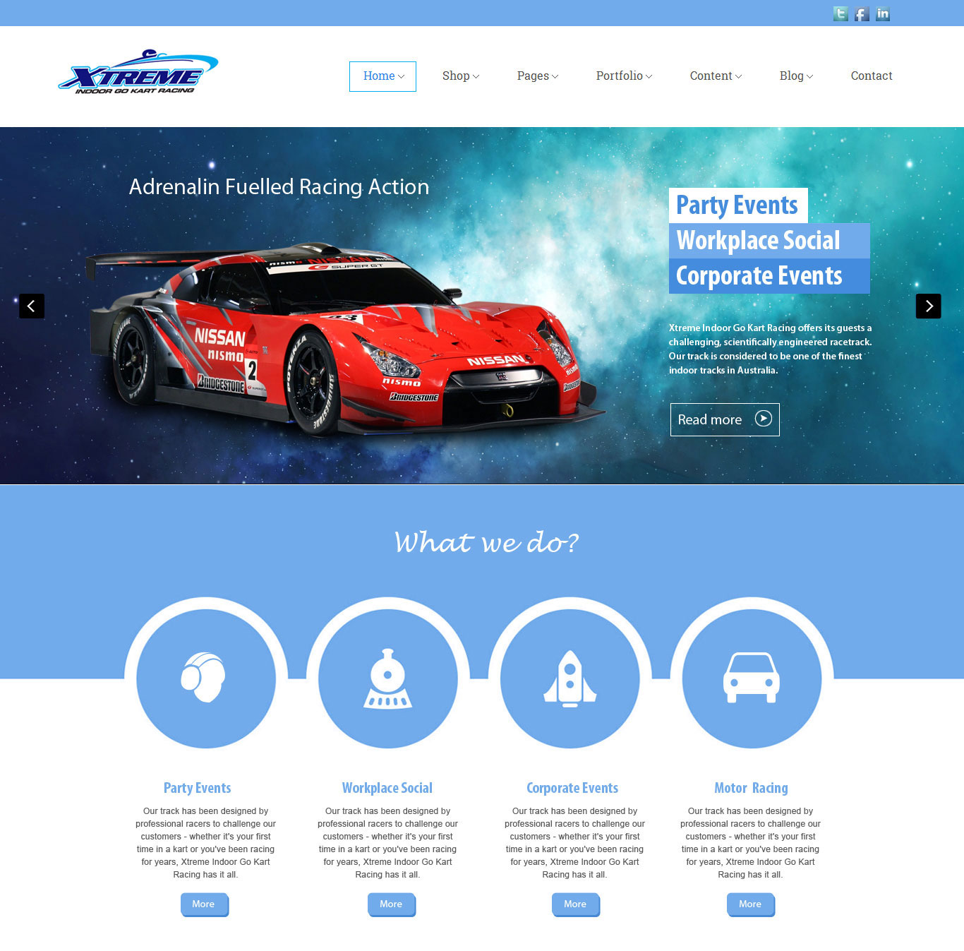 Web Design by Tariq Shamim for Xtreme Indoor Go Kart Racing Pty Ltd | Design #2782459