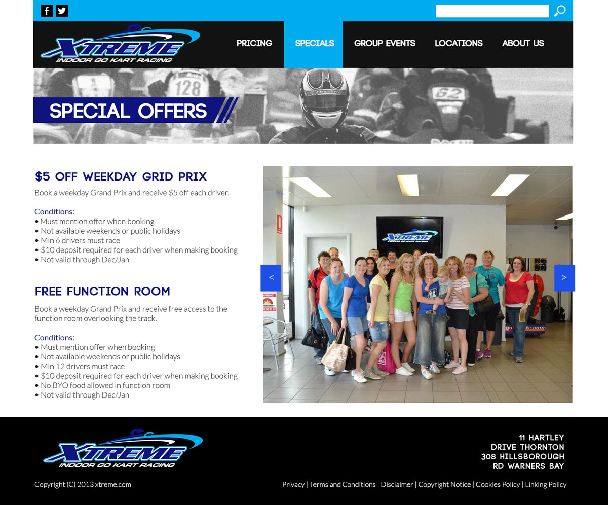 Web Design by Visualland for Xtreme Indoor Go Kart Racing Pty Ltd | Design #2839489