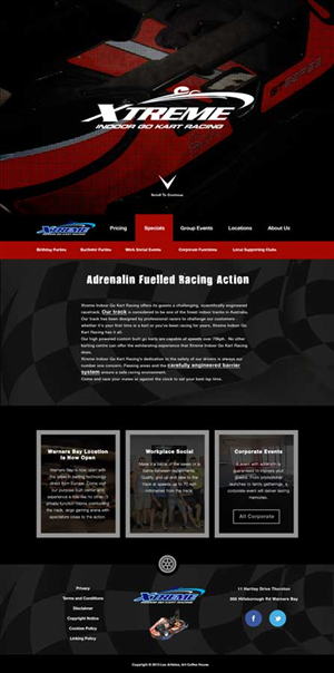 Web Design by Ding for Xtreme Indoor Go Kart Racing Pty Ltd | Design: #2870295