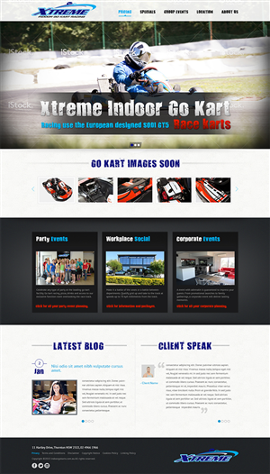 Diseño Web por Mayank Patel para Xtreme Indoor Go Kart Racing Pty Ltd | Diseño: #2806052