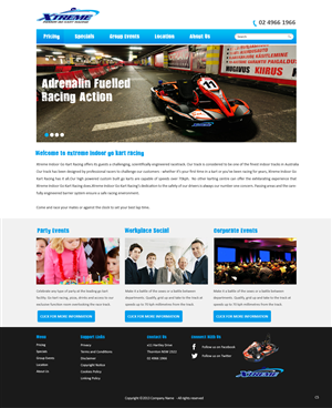 Diseño Web por pb para Xtreme Indoor Go Kart Racing Pty Ltd | Diseño: #2814263