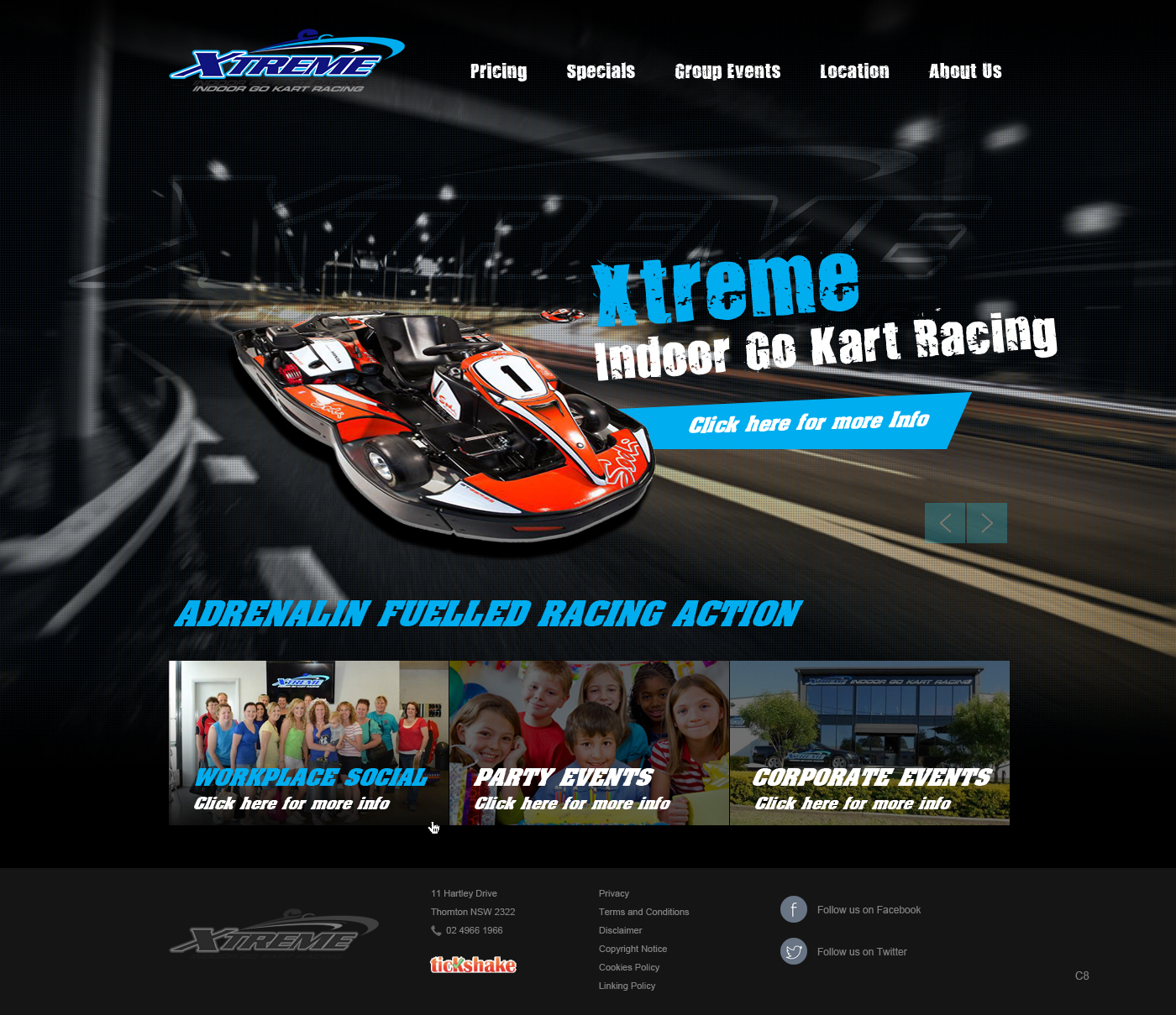 Diseño Web por pb para Xtreme Indoor Go Kart Racing Pty Ltd | Diseño #2814265
