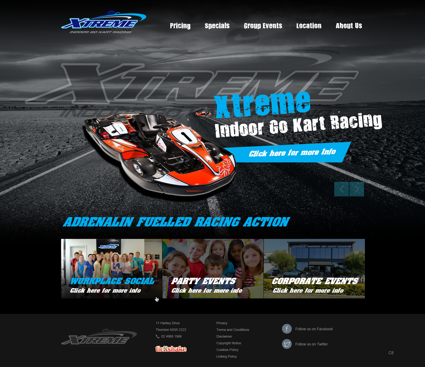 Web Design by pb for Xtreme Indoor Go Kart Racing Pty Ltd | Design #2814267