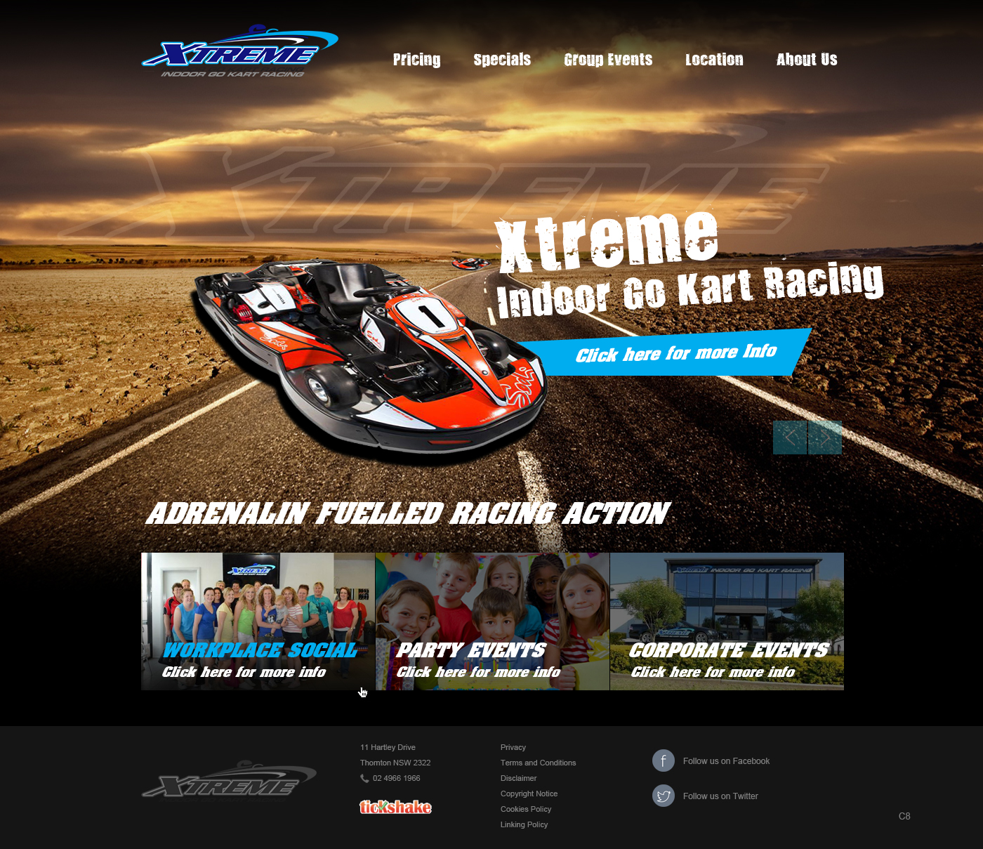 Web Design by pb for Xtreme Indoor Go Kart Racing Pty Ltd | Design #2814268