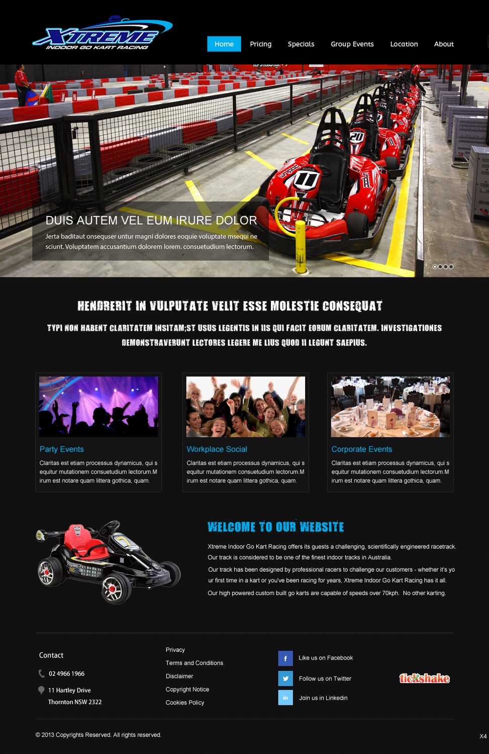 Web Design by pb for Xtreme Indoor Go Kart Racing Pty Ltd | Design #2814270
