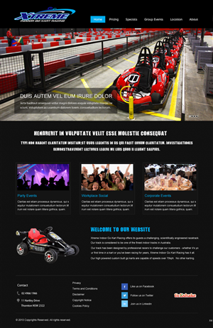 Diseño Web por pb para Xtreme Indoor Go Kart Racing Pty Ltd | Diseño: #2814270