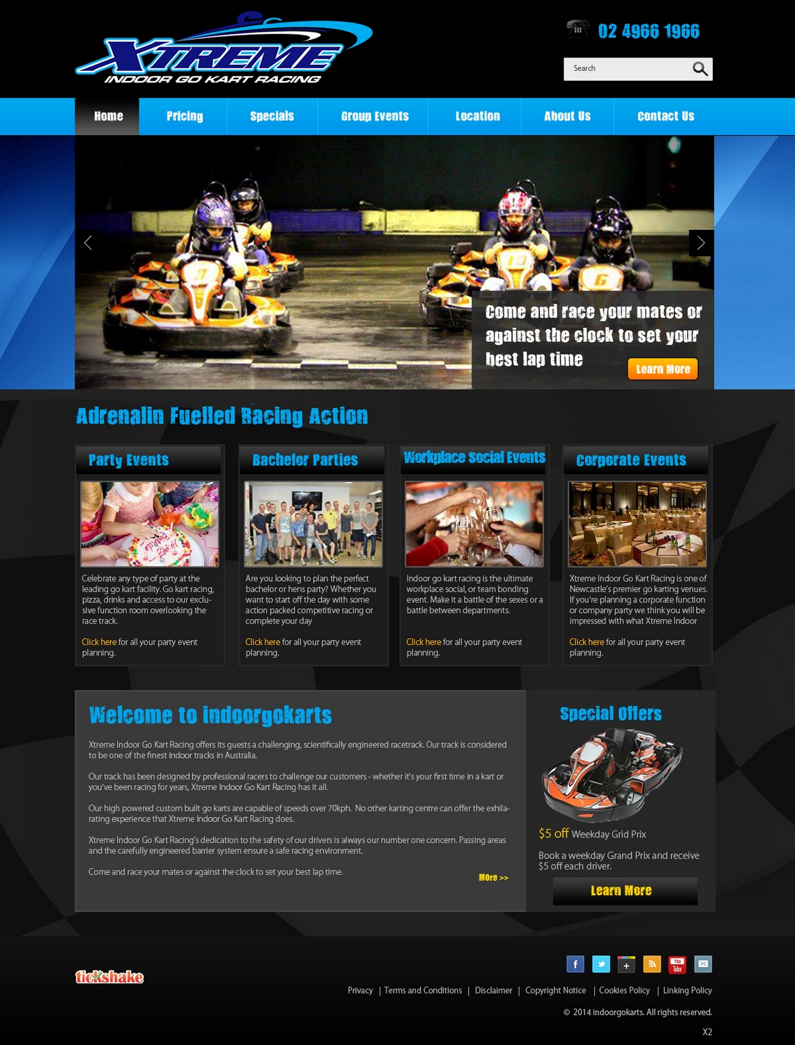 Web Design by pb for Xtreme Indoor Go Kart Racing Pty Ltd | Design #2814274
