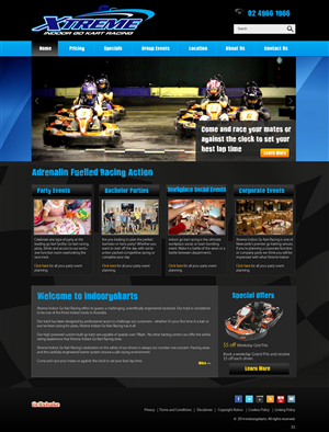 Diseño Web por pb para Xtreme Indoor Go Kart Racing Pty Ltd | Diseño: #2814274
