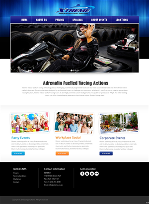 Diseño Web por pb para Xtreme Indoor Go Kart Racing Pty Ltd | Diseño: #2814282