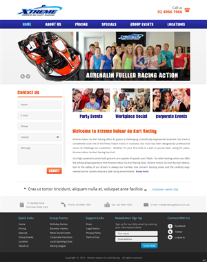 Diseño Web por pb para Xtreme Indoor Go Kart Racing Pty Ltd | Diseño: #2814290