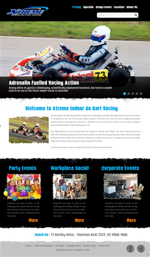 Diseño Web por pb para Xtreme Indoor Go Kart Racing Pty Ltd | Diseño: #2830622