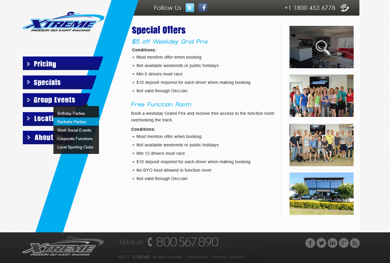 Diseño Web por Creative X Designs para Xtreme Indoor Go Kart Racing Pty Ltd | Diseño: #3162313