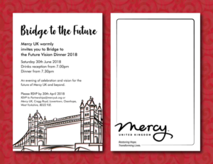 Invitation to Bridge to the Future Fundraising Dinner | Invitation Design by Annie Creative Service