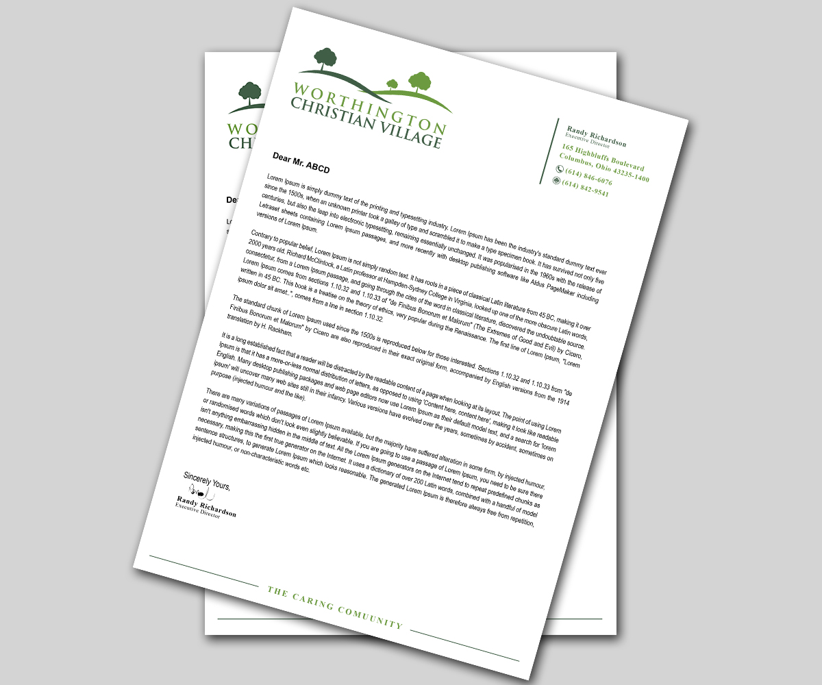 Diseño de Papelería por Your_Design para Worthington Christian Village | Diseño #17983403