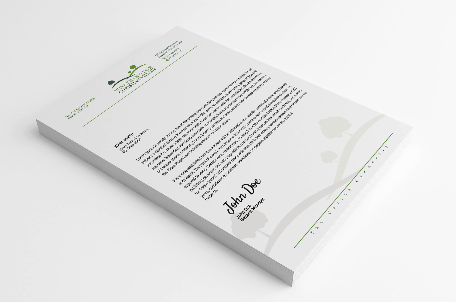 Stationery Design by SL Designer for Worthington Christian Village | Design #17976745