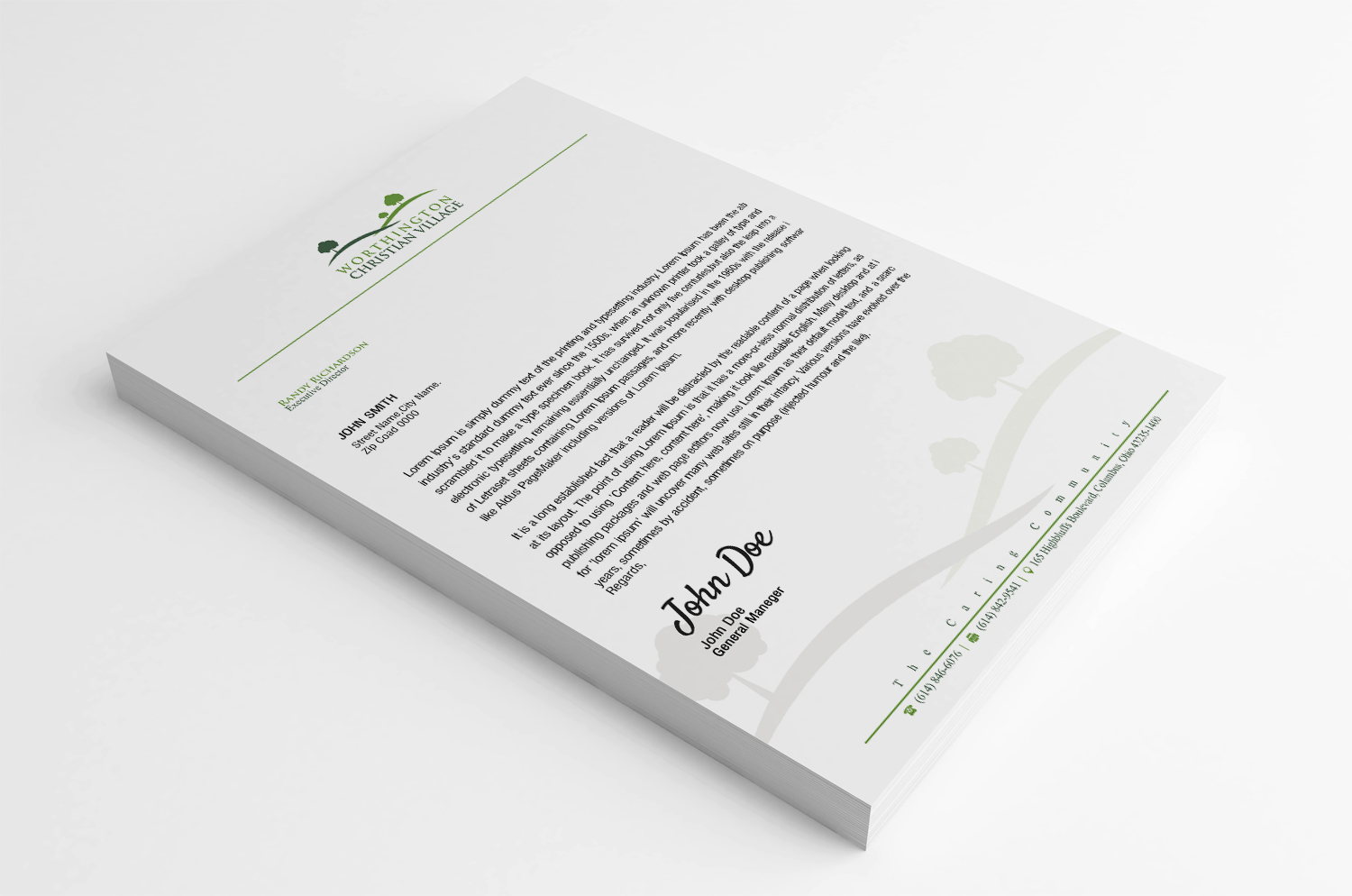 Schreibwaren-Design von SL Designer für Worthington Christian Village | Design #17976746