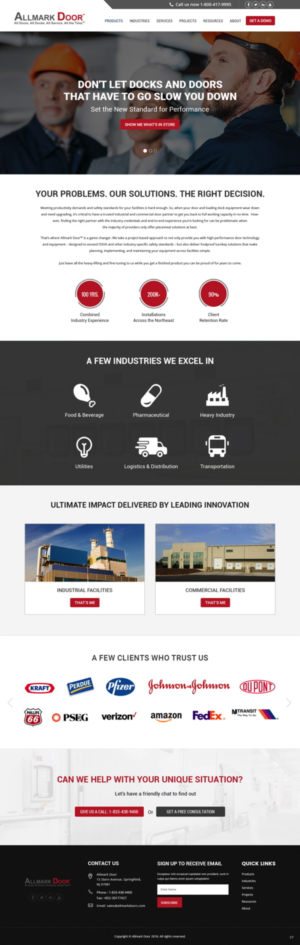 Allmark Door Website Design/Content Overhaul