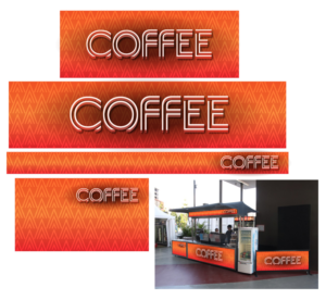 Stadium Coffee Cart Needs New Sign           | Diseño de Señalética por Valtti Design