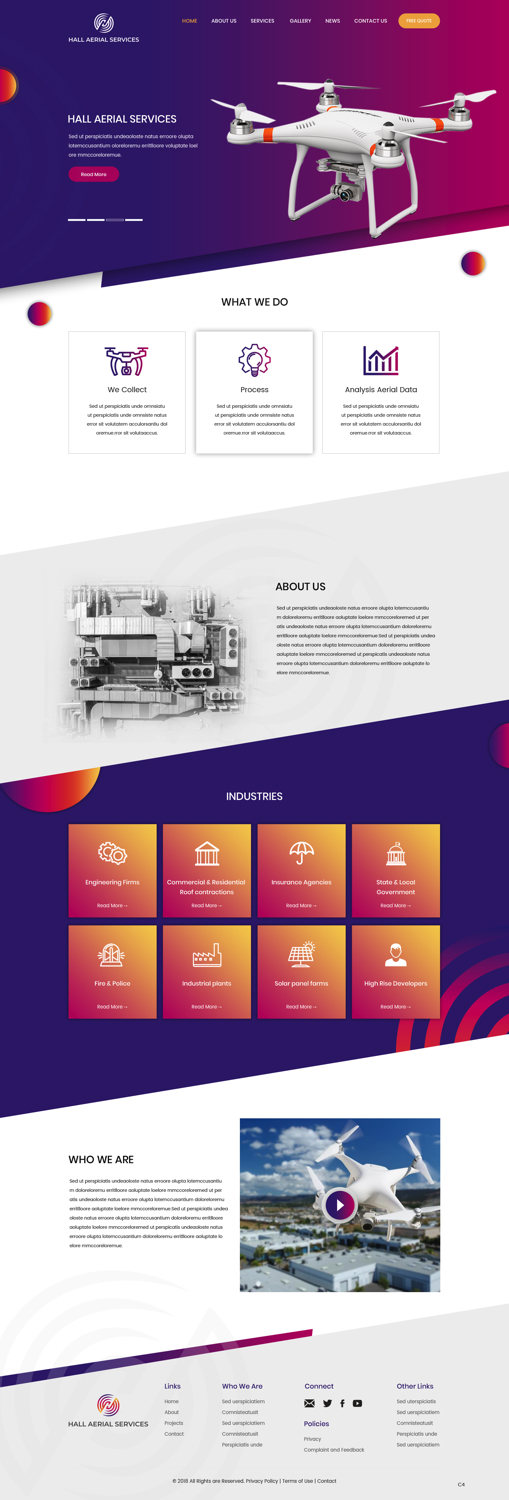 Web Design by pb for Hall Aerial Services | Design #18220105