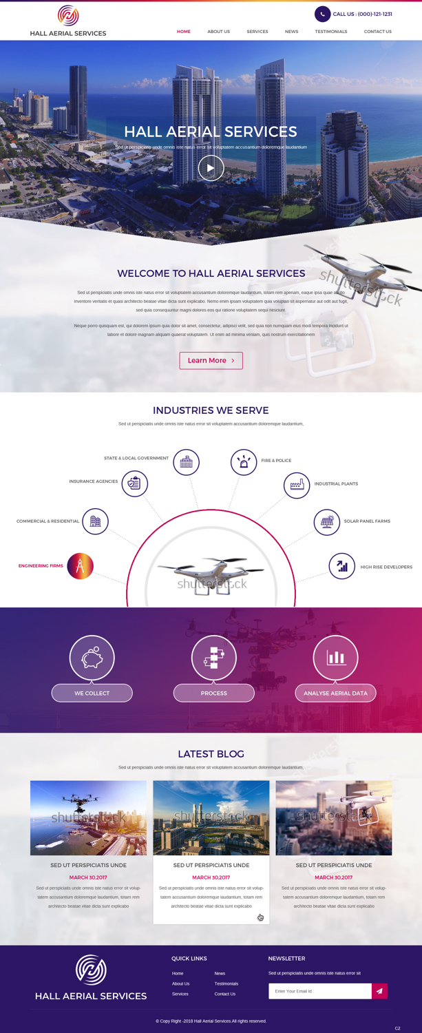 Web Design by pb for Hall Aerial Services | Design #18220106