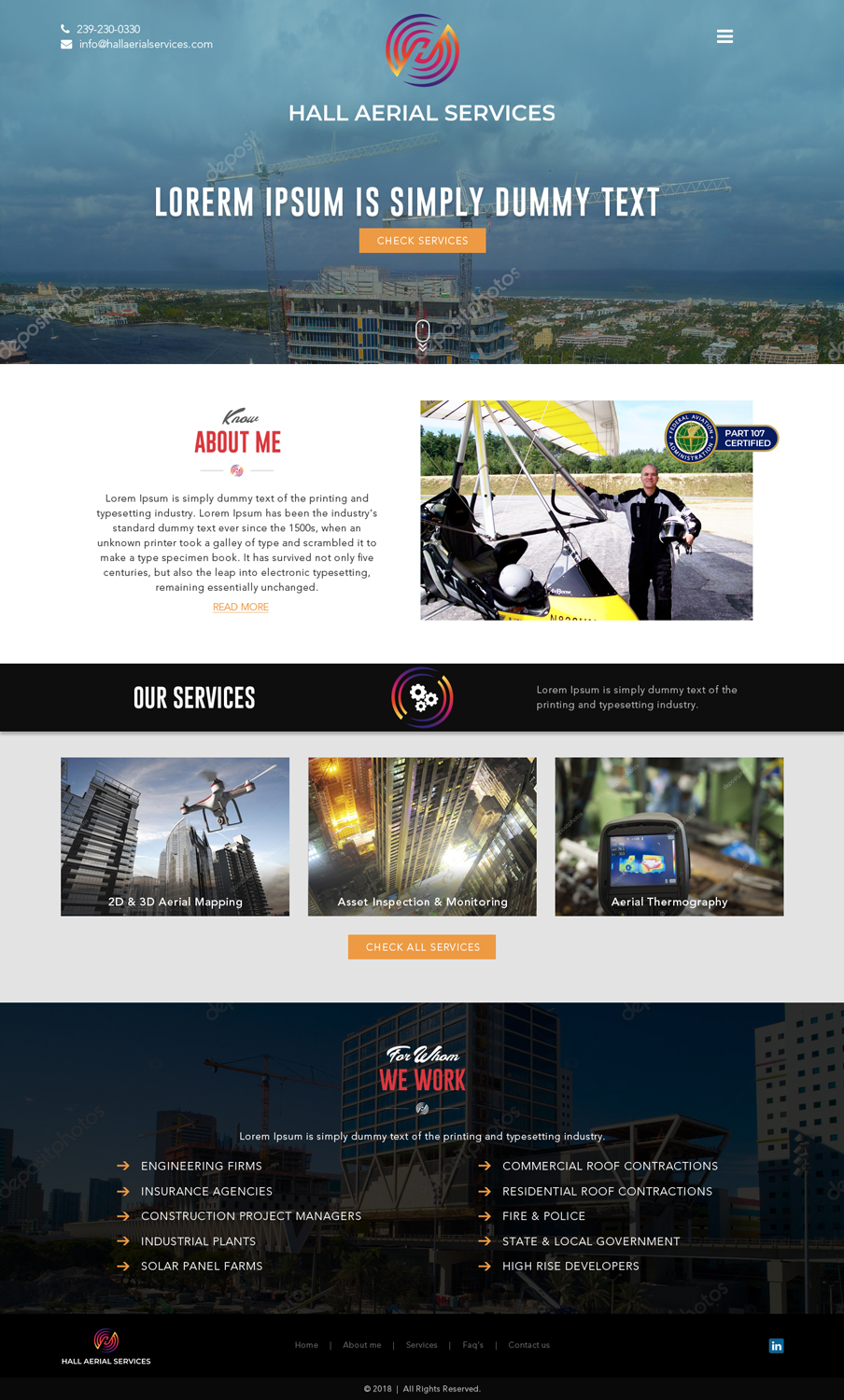 Web-Design von Sujit Banerjee für Hall Aerial Services | Design #18274767