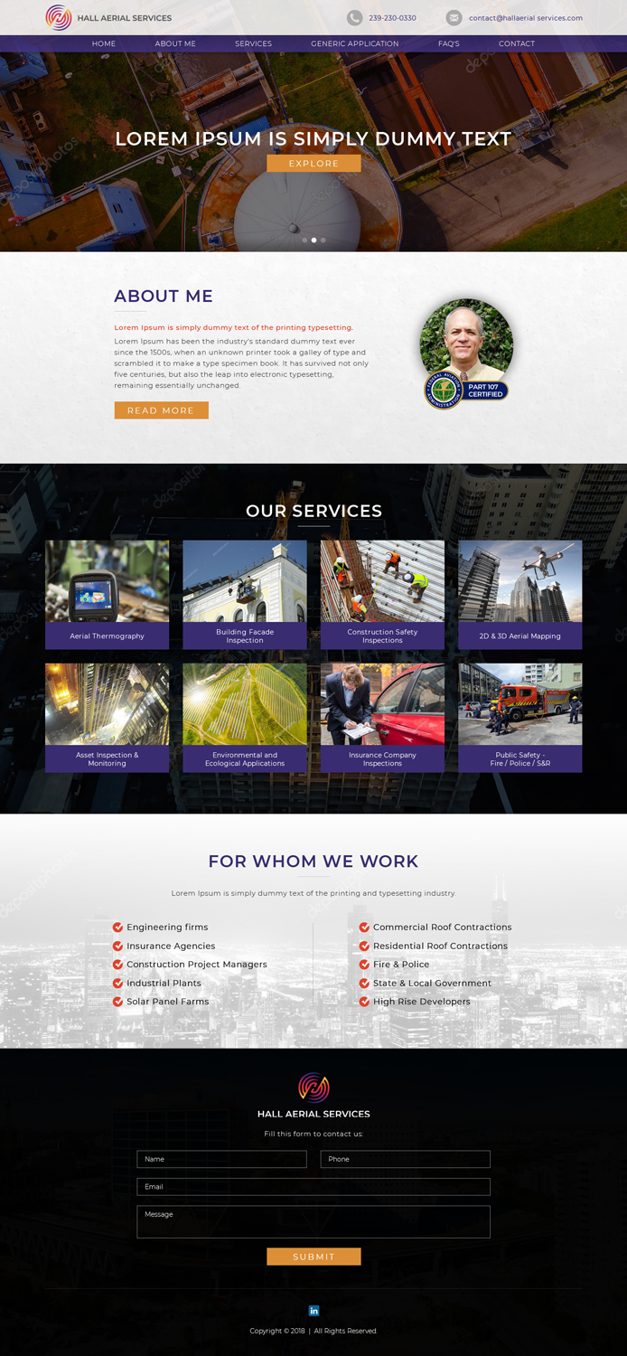 Web Design by Sujit Banerjee for Hall Aerial Services | Design #18274769
