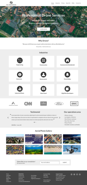 Web Design by Rza Design for Hall Aerial Services | Design #18270036