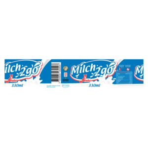 Label for Milk Bottle 330ml - Fresh Milk to Go (Round bottle) | Verpackungs-Design von at-as