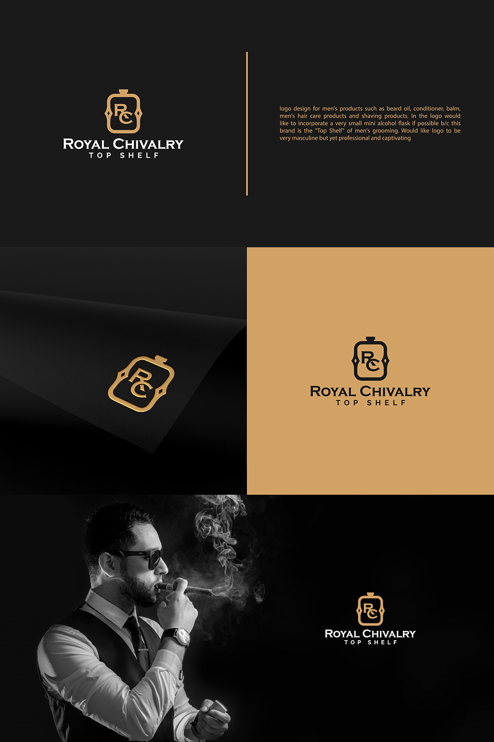 Professional Masculine Hair Logo Design For Royal Chivalry Top