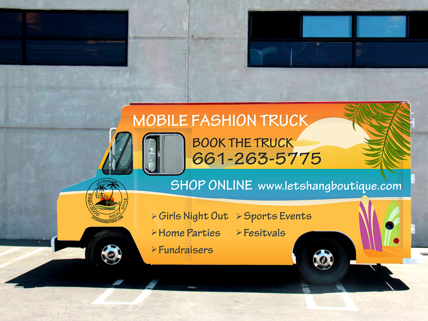 Car Wrap Design by ecorokerz for Let's Hang Boutique | Design #18012802