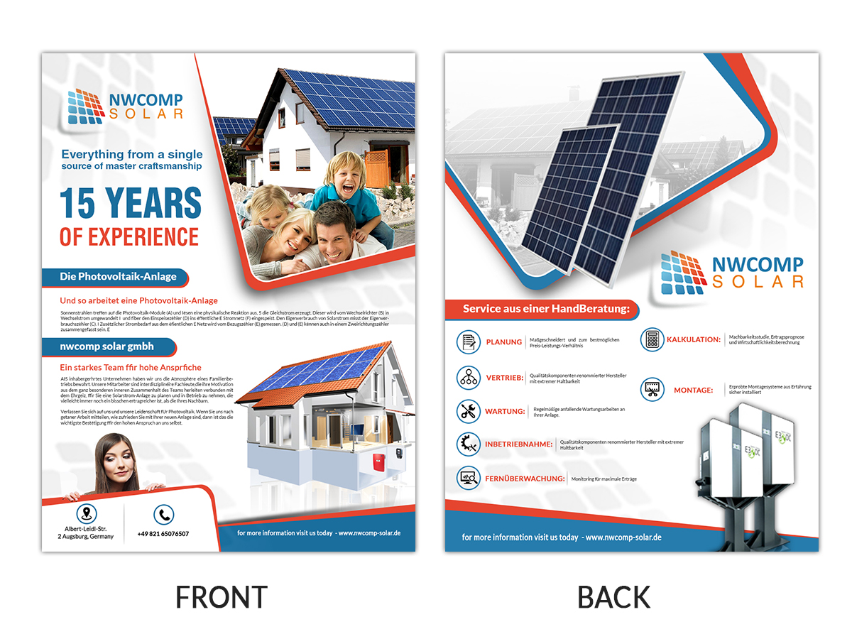 Flyer Design by n214008 for NwComp Solar GmbH | Design #18059524
