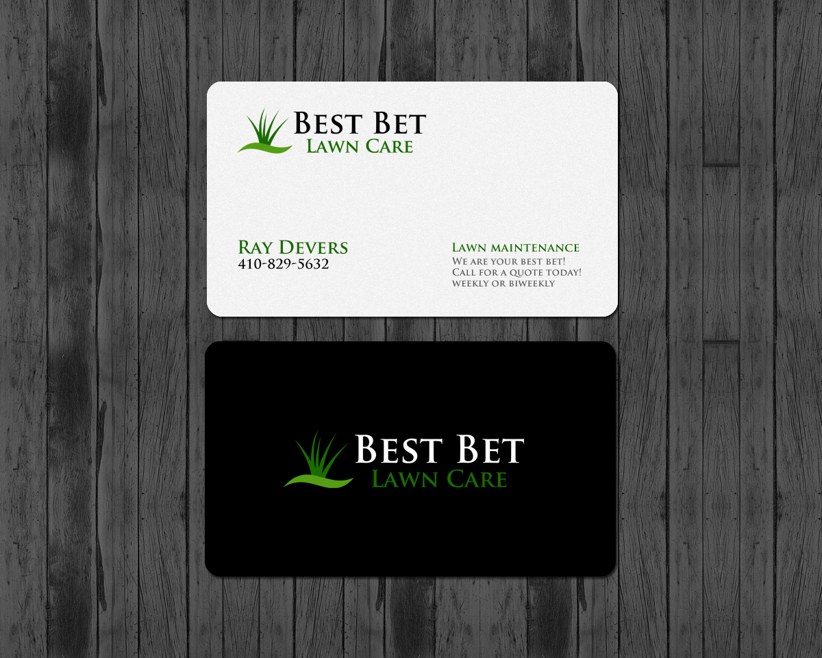 Bold Playful Lawn Care Business Card Design For Best Bet Bold Playful Lawn Care Business Card