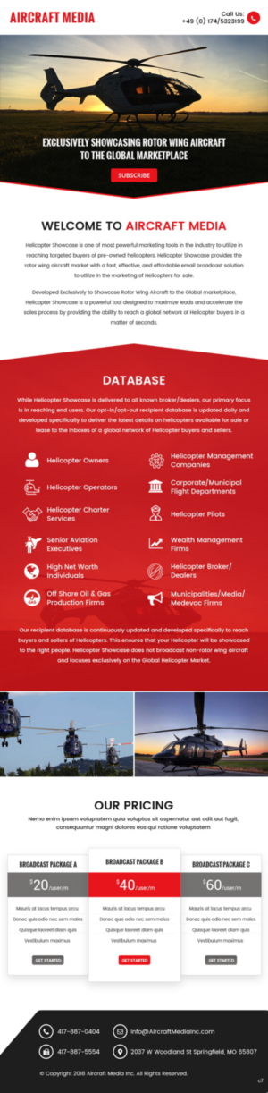 Wordpress Design by pb for Aircraft Media Inc | Design: #18025286